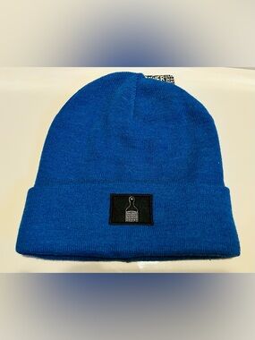 NEW Limited Edition Royal Blue Knit Lined Beanie With Afro Pick Patch (NWT)